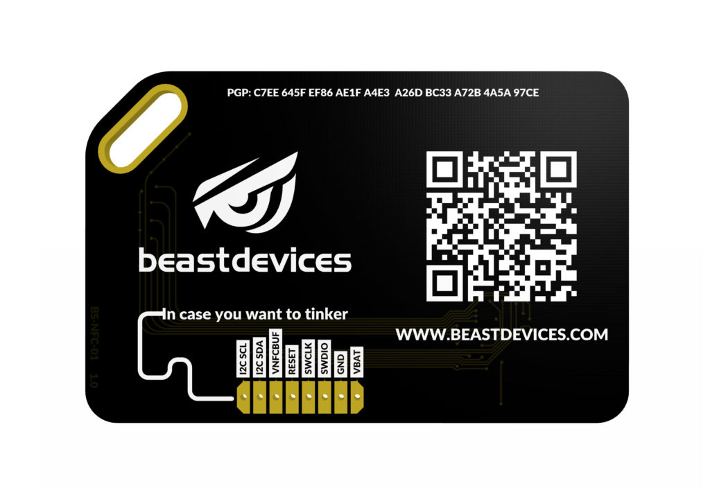 Beast Devices rendered PCB business card back.
