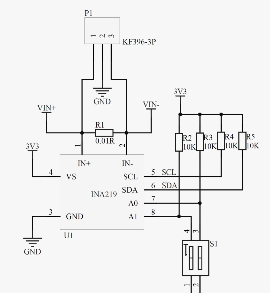 INA219 schematics diagram.