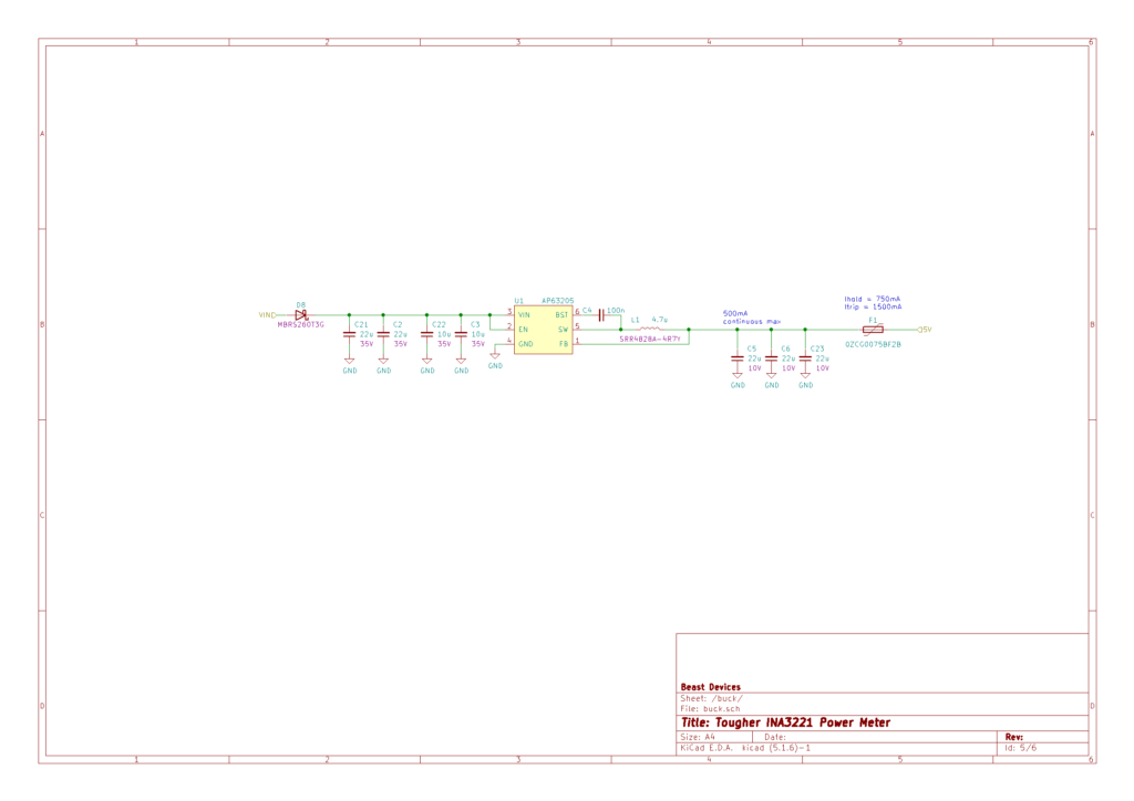 Schematics of AP63205 buck converter.