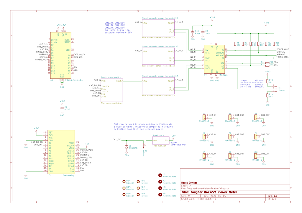 Tougher INA3221 Power Meter Schematics