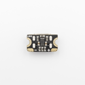 Bottom view of USB-C LiPo Charger with JAE DX07S016JA1R1500 connector, MCP73831 and matt black PCB.
